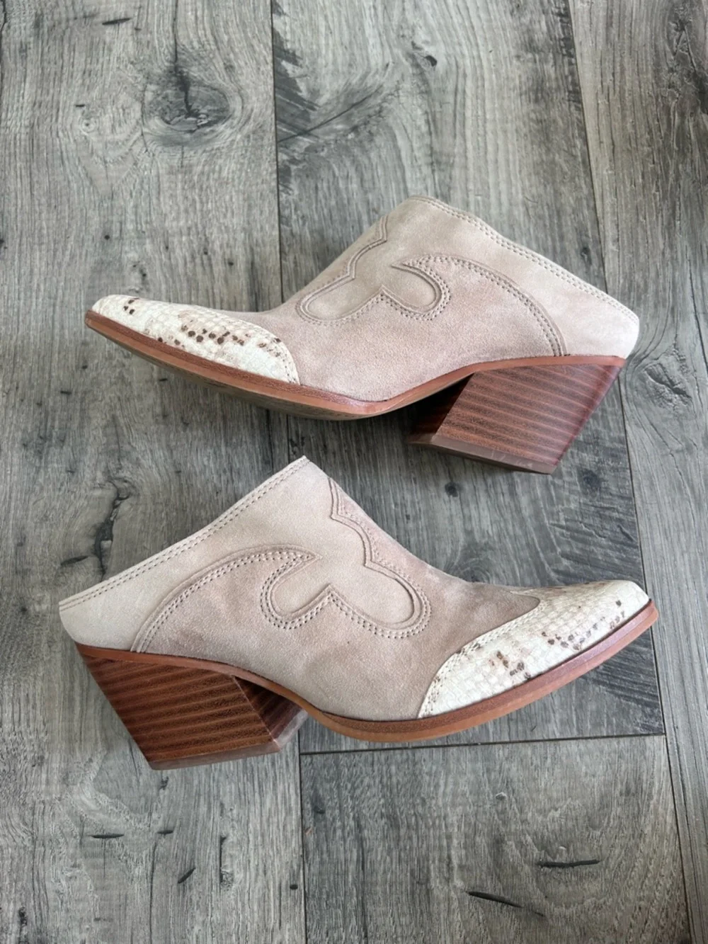 Dolce Vita Lars Leather Mule in Dune Suede Western Size 9.5 - Picture 6 of 12